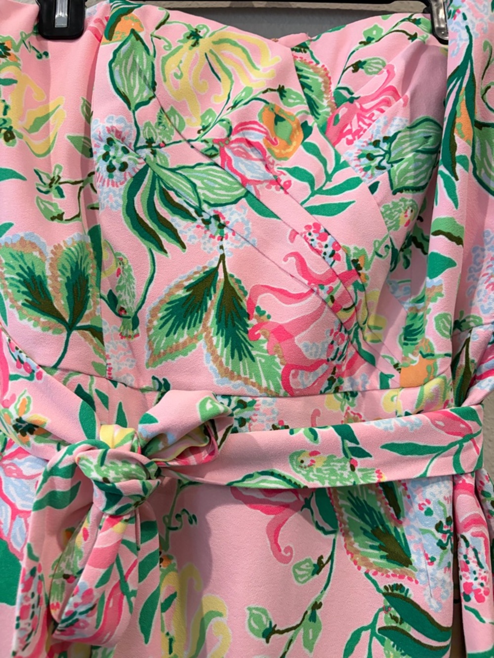 Lilly Pulitzer Pink Tropical Floral Strapless Dress - Picture 2 of 4